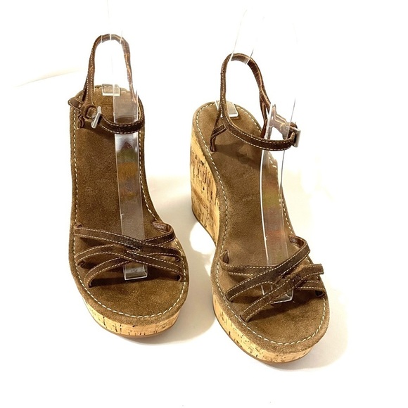 Prada cork wedge heels, authentic, size US 6, - Picture 4 of 16